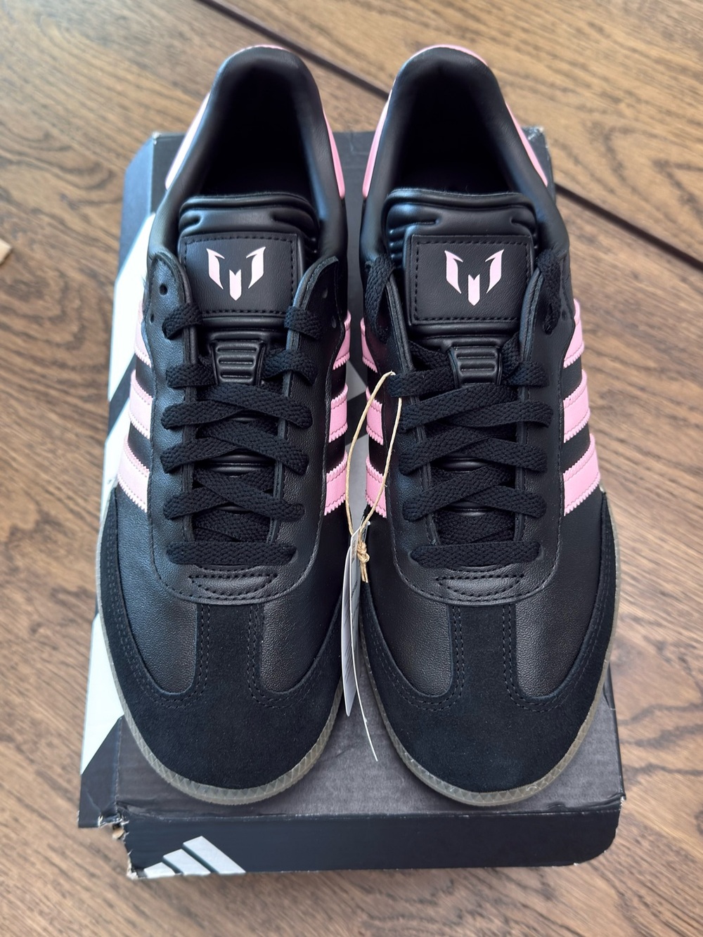 Adidas Lionel Messi x Samba Inter Miami CF Black Pink Leather Sneakers Men’s Siz